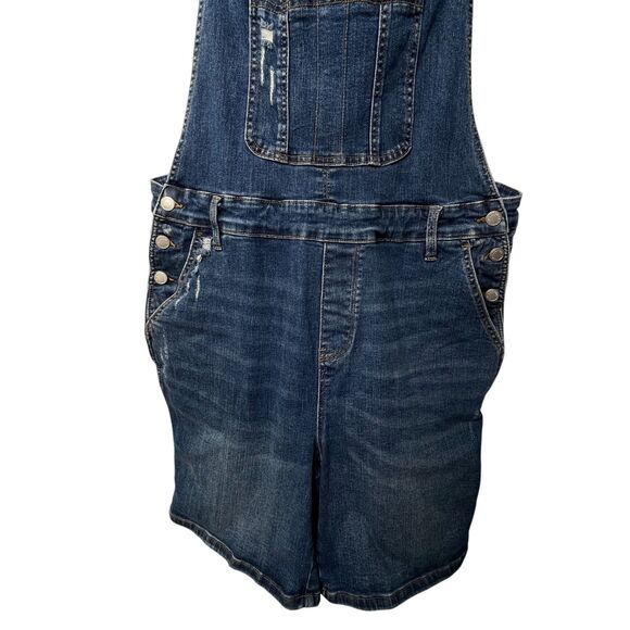 Judy Blue High Waist Double Cuff Denim Short Overalls Sz 2XL - Picture 5 of 13